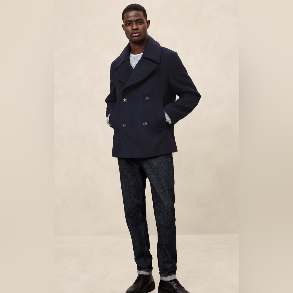 Banana Republic Factory Dark Blue Pea Coat